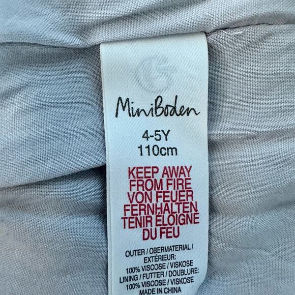 Mini Boden Gray Yellow Green Woodland Fox Rayon Short Sleeve Drop Waist Dress - Picture 9 of 10